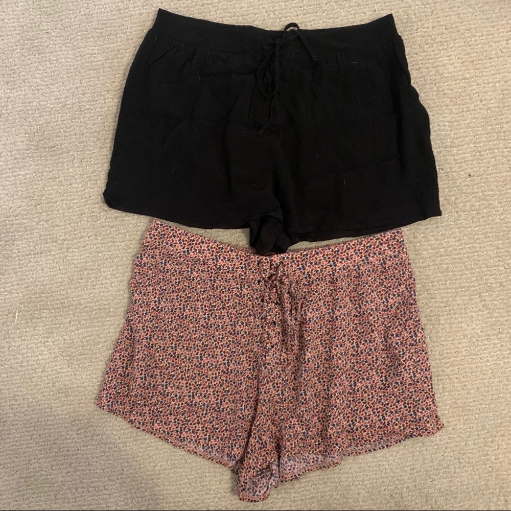 (2) Soft Shorts- Floral & Black